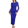 image:imageHomRain Womens Sparkly Mesh Maxi Summer Dress Long Sleeve Bodycon Dresses for Wedding Guest OutfitRoyalblue