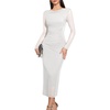 image:imageHomRain Womens Sparkly Mesh Maxi Summer Dress Long Sleeve Bodycon Dresses for Wedding Guest OutfitWhite