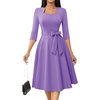 image:imageHomRain Womens Wedding Guest Dresses Elegant ALine Cocktail Formal Graduation Tea Party Modest Church DressLavender