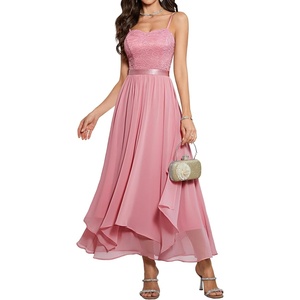 image:imageHomRain Semi Formal Long Dresses for Women Wedding Guest Teen Cocktail Dress VNeck for Prom Graduation Evening GalaBlush