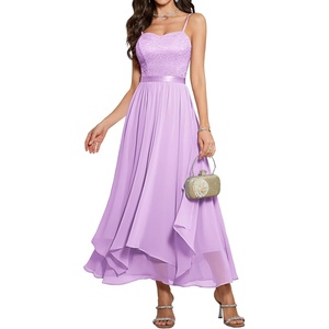 image:imageHomRain Semi Formal Long Dresses for Women Wedding Guest Teen Cocktail Dress VNeck for Prom Graduation Evening GalaLavender