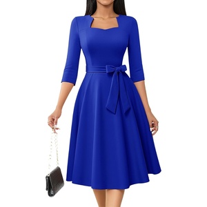 image:imageHomRain Womens Wedding Guest Dresses Elegant ALine Cocktail Formal Graduation Tea Party Modest Church DressRoyalblue