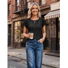 image:imageHomain Womens Summer Sequin Tops Sparkly Cocktail Wedding Guest Party Shirt Pull On Crew Neck Ruffle Sleeve BlousesBlack