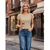 image:imageHomain Womens Summer Sequin Tops Sparkly Cocktail Wedding Guest Party Shirt Pull On Crew Neck Ruffle Sleeve BlousesChampagne