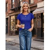 image:imageHomain Womens Summer Sequin Tops Sparkly Cocktail Wedding Guest Party Shirt Pull On Crew Neck Ruffle Sleeve BlousesRoyalblue