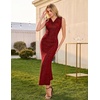 image:imageHomRain Sparkly Cowl Neck Cocktail Dresses for Women Evening Party Sleeveless Summer Formal Wedding Guest DressBurgundy