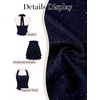 image:imageHomRain Sparkly Halter Cocktail Dresses Sequin A Line Short Party Dress for Homecoming with Layered Ruffle HemNavy