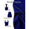 image:imageHomRain Sparkly Halter Cocktail Dresses Sequin A Line Short Party Dress for Homecoming with Layered Ruffle HemRoyalblue