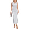 image:imageHomRain Sparkly Cowl Neck Cocktail Dresses for Women Evening Party Sleeveless Summer Formal Wedding Guest DressSilver