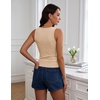 image:imageHomRain Sequin Tanks Tops for Women Summer Slim Fit Sexy Disco Top Sleeveless Crewneck Sparkly Club Outfits BlouseChampagne