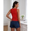 image:imageHomRain Sequin Tanks Tops for Women Summer Slim Fit Sexy Disco Top Sleeveless Crewneck Sparkly Club Outfits BlouseRed