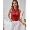 image:imageHomRain Sequin Tanks Tops for Women Summer Slim Fit Sexy Disco Top Sleeveless Crewneck Sparkly Club Outfits BlouseRed