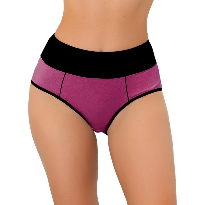 Allegra K Women's High Waist Tummy Control Color-Block Brief, Available in Plus Size