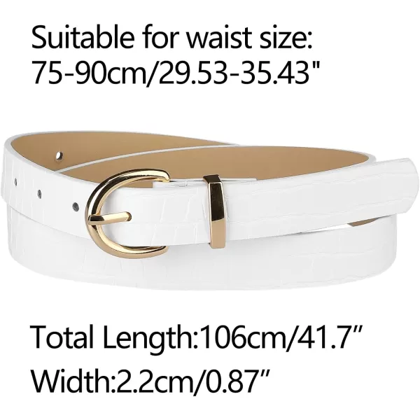 Allegra K Alligator Embossed Belts Leather Waist Alloy Pin Buckle Belt for Women