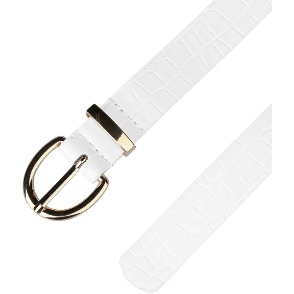 Allegra K Alligator Embossed Belts Leather Waist Alloy Pin Buckle Belt for Women