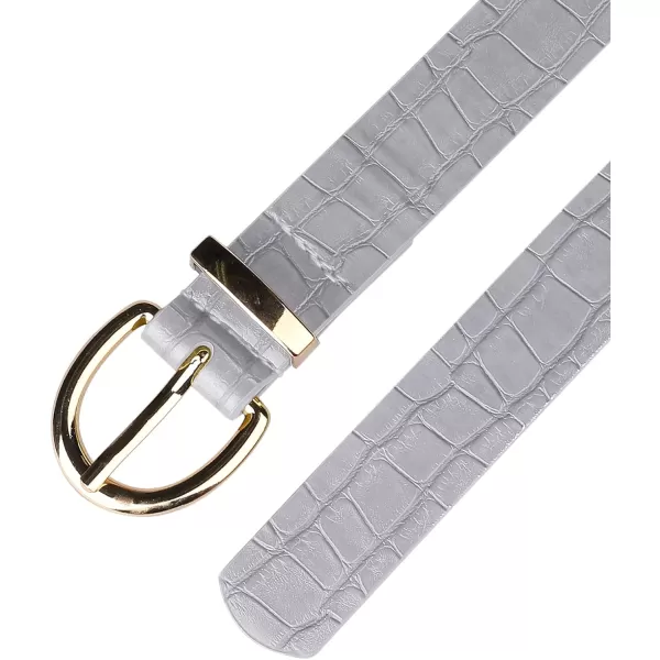 Allegra K Alligator Embossed Belts Leather Waist Alloy Pin Buckle Belt for Women