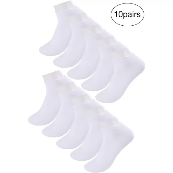 Allegra K Athletic Low Cut Ankle Socks-Stretch Cuffs Soft 10 Pairs