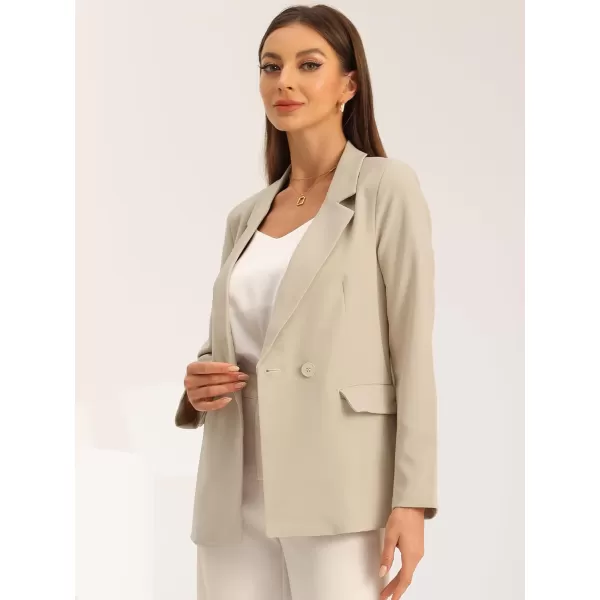 Allegra K Double Breasted Work Office Blazer for Women Long Sleeve Blazers Suit Jacket with Pocket