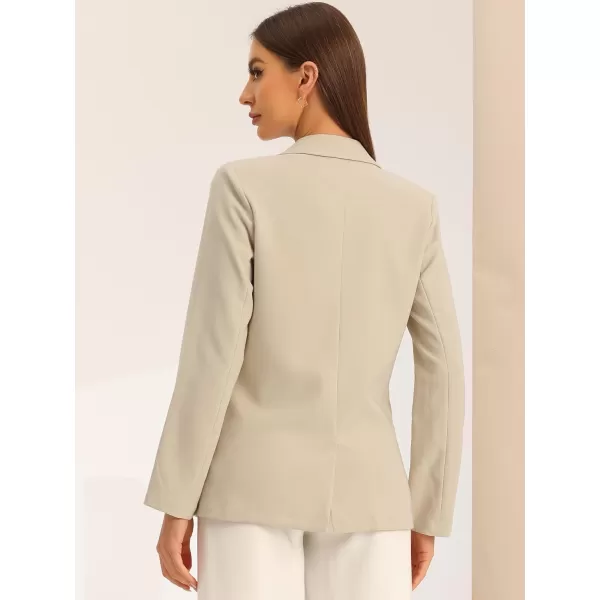 Allegra K Double Breasted Work Office Blazer for Women Long Sleeve Blazers Suit Jacket with Pocket