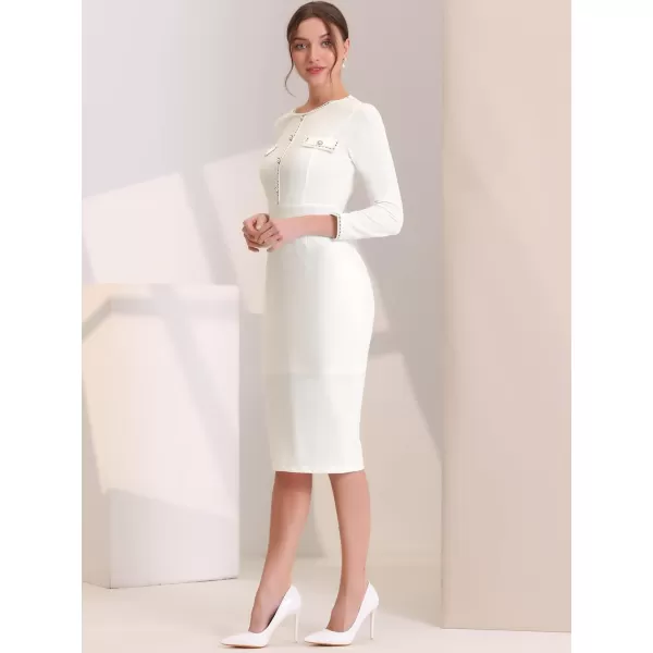 Allegra K Long Sleeve Dress for Women's Knee Length Pencil Sheath Dress