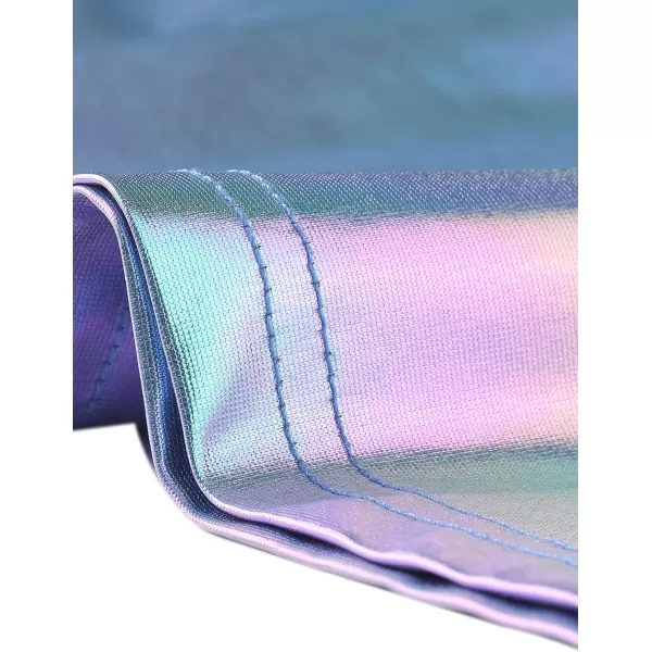 Allegra K Metallic Mini Skirt for Women's Halloween Shiny Holographic Bodycon Skirts