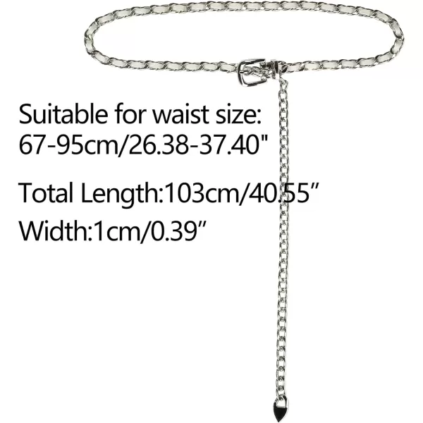 Allegra K Rhinestone Belt for Women Sparkle Chain Plus Size Waist Belt for Jeans Tunic Dresses