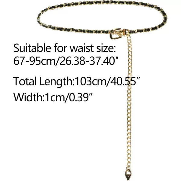 Allegra K Rhinestone Belt for Women Sparkle Chain Plus Size Waist Belt for Jeans Tunic Dresses