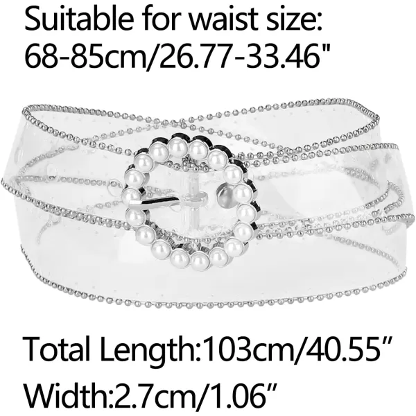 Allegra K Stylish Womens Clear Waist Belts for Dresses Transparent Belts Pin Buckle