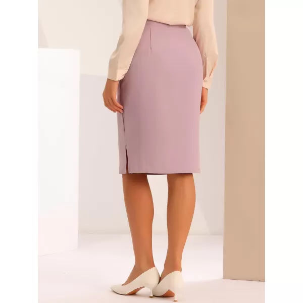 Allegra K Wear to Work Pencil Skirts for Women's Knee Length High Waist Basic Business Suit Skirt