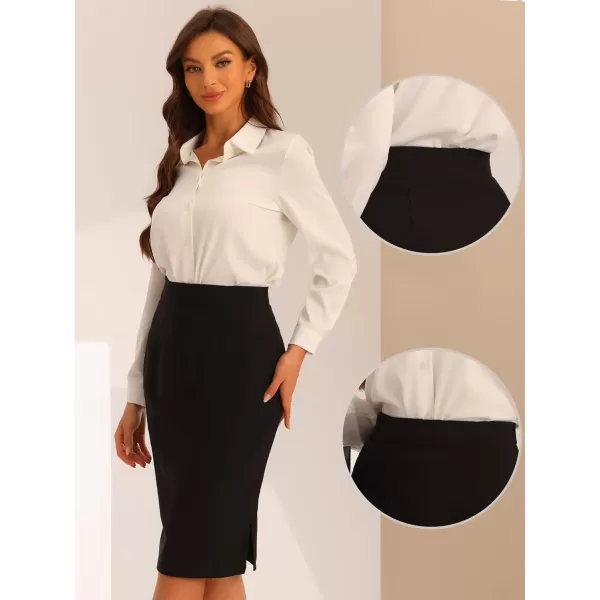 Allegra K Wear to Work Pencil Skirts for Women's Knee Length High Waist Basic Business Suit Skirt