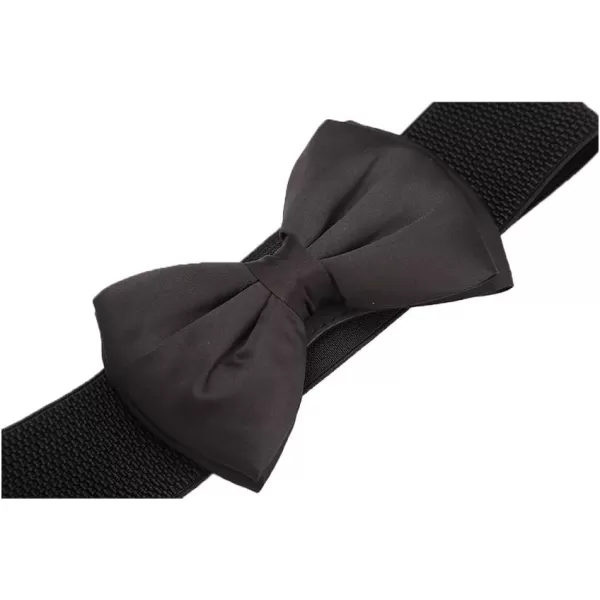 Allegra K Women Elastic Belt Wide Stretchy Cute Bowknot Wedding