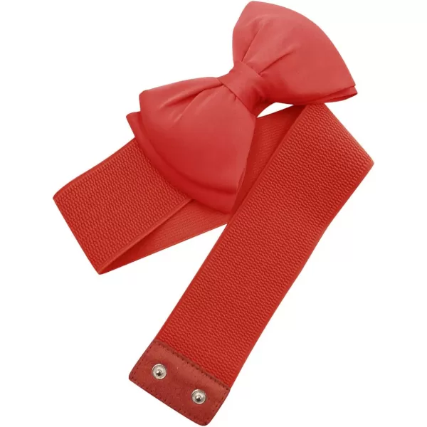 Allegra K Women Elastic Belt Wide Stretchy Cute Bowknot Wedding