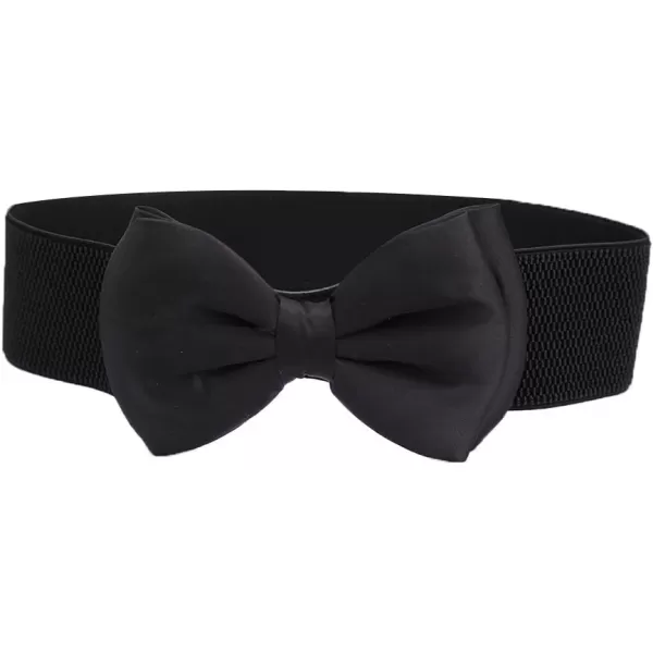 Allegra K Women Elastic Belt Wide Stretchy Cute Bowknot Wedding