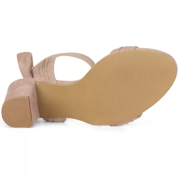 Allegra K Women Open Toe Ankle Tie Back Chunky Heel Sandals
