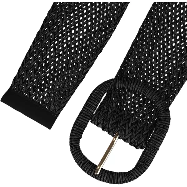 Allegra K Women Wide Waist Belts Braided Woven Belts for Dress Chunky Buckle