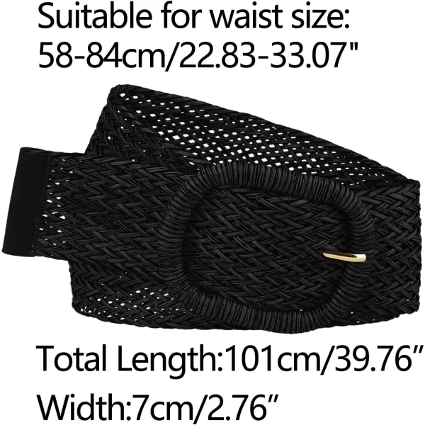 Allegra K Women Wide Waist Belts Braided Woven Belts for Dress Chunky Buckle