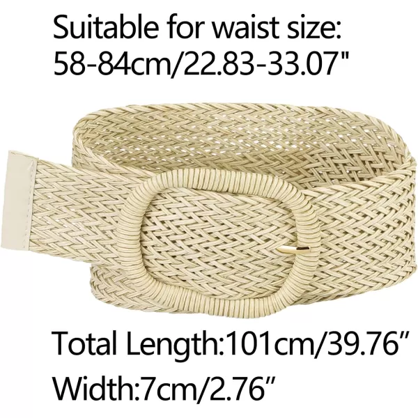 Allegra K Women Wide Waist Belts Braided Woven Belts for Dress Chunky Buckle