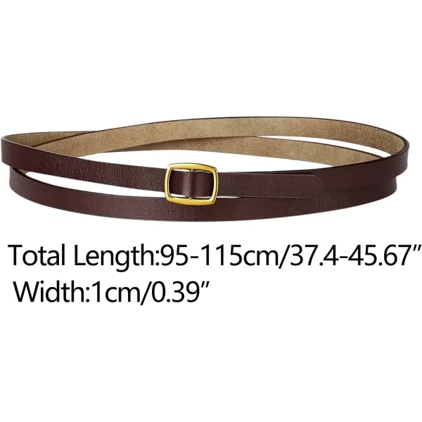 Allegra K Womens Adjustable Skinny Leather Belt Fashion Narrow Belts Minimalism Waist Strap