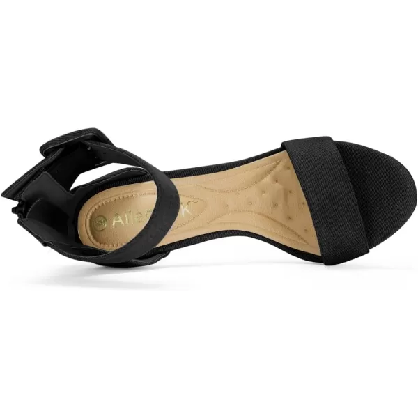 Allegra K Women's Ankle Strap Block High Heel Sandals