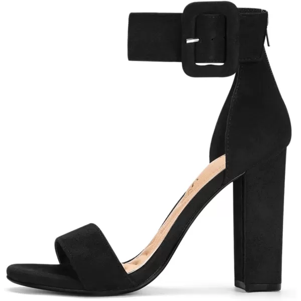 Allegra K Women's Ankle Strap Block High Heel Sandals