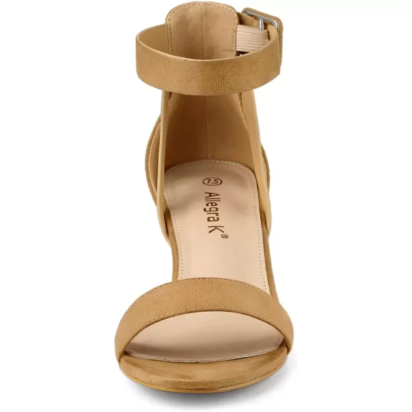 Allegra K Women's Ankle Strap Block Low Heel Sandal