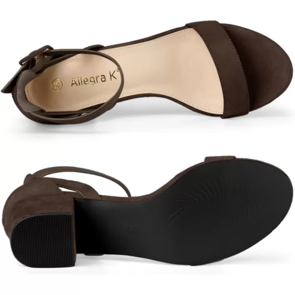 Allegra K Women's Ankle Strap Block Low Heel Sandal