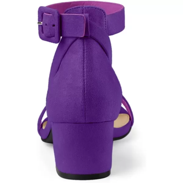 Allegra K Women's Ankle Strap Block Low Heel Sandal