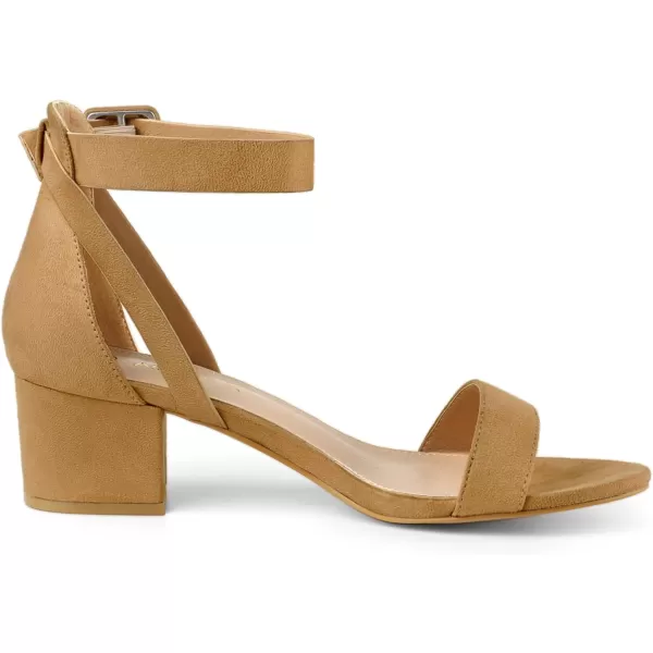 Allegra K Women's Ankle Strap Block Low Heel Sandal