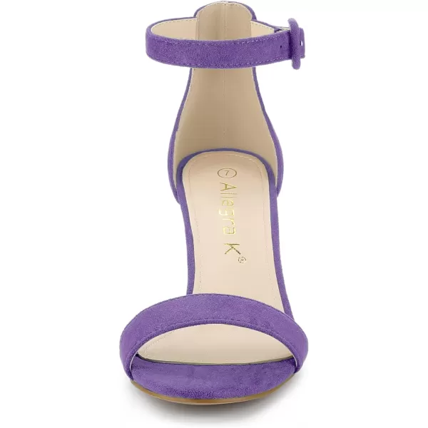 Allegra K Women's Ankle Strap Clear Heel Chunky Heels Sandals