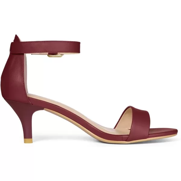 Allegra K Women's Ankle Strap Kitten Heel Sandals