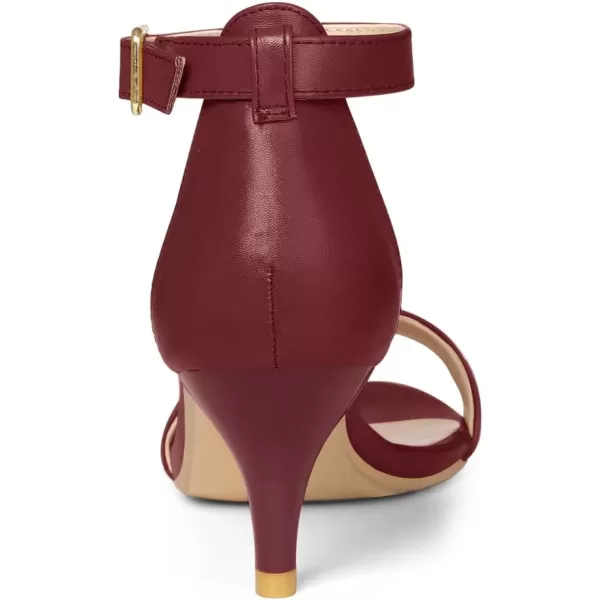 Allegra K Women's Ankle Strap Kitten Heel Sandals