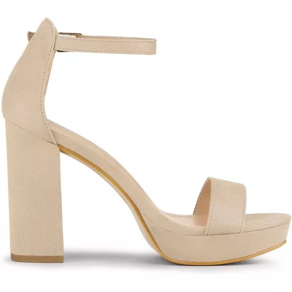 Allegra K Women's Ankle Strap Platform Chunky Heels Heel Sandals