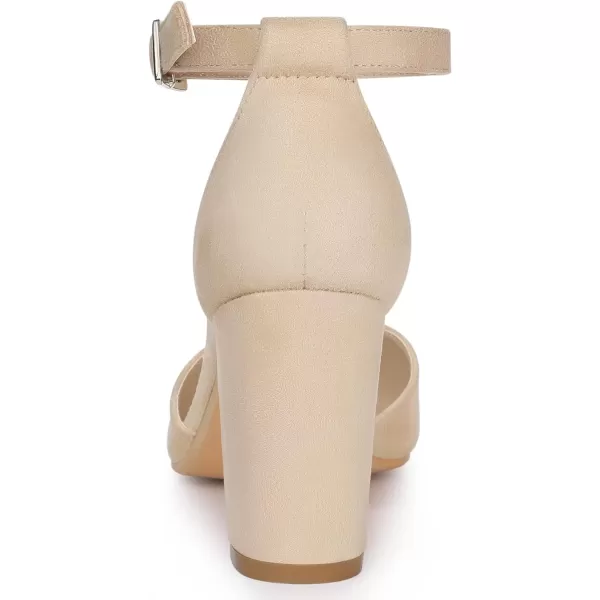 Allegra K Women's Ankle Strap Pointed Toe Block Heels Pumps
