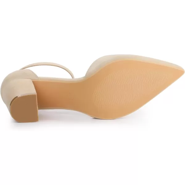 Allegra K Women's Ankle Strap Pointed Toe Block Heels Pumps